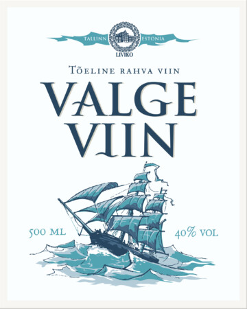 Liviko Valge viina etiketi kujundus